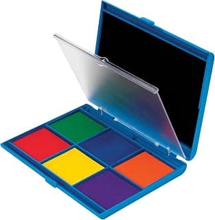 Learning Resources 7-Color Washable Ink Stamp Pad, Green, Blue, Orange, Red, Yellow, Purple, Ages 3+