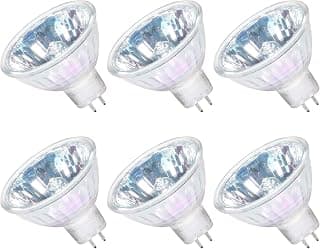 GMY MR16 Halogen Bulb 50W, Dimmable 12V GU5.3 Spotlight, 4000Hrs Long Lifetime, 3000K Warm White 800LM, 36° Beam Angle Bi-Pin Base 6Pack