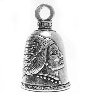Guardian Indian in Headdress Motorcycle Biker Luck Gremlin Riding Bell or Key Ring