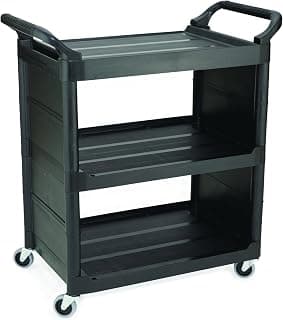 Rubbermaid Commercial Utility Cart, Black, FG342100BLA