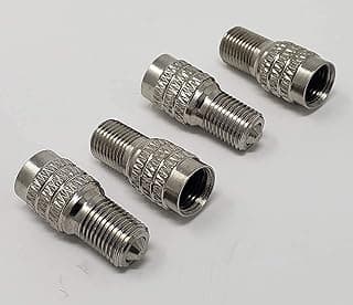 Muzzys (Pack of Four) Double Seal Flow Through Valve Stem Tire Caps, Inflate Thru for High Pressure Truck Car RV Semi Bus Tires -INFLATE Tires and Check Pressure Without Removing The CAPS!- V2B DS-1
