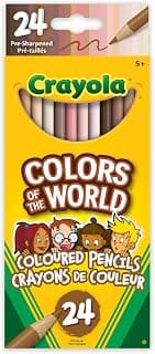 Crayola Canada 24CT,PNCLS,COL of The World, Holiday Toys, Gift for Boys and Girls, Kids, Stocking, Arts and Crafts, Gifting (674154)