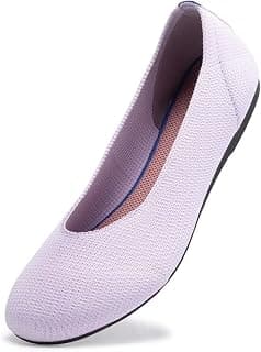 Women’s Ballet Flat Shoes Knit Dress Shoes Round Toe Slip On Ballerina Walking Flats Shoes for Woman Low Wedge Comfort Soft