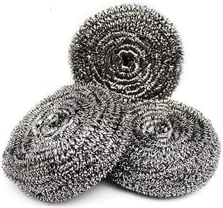 Stainless Steel Scourer-Kitchen Stainless Steel Sponge Scrubbers for Our Kitchen Pots and Pans Cleaning 40g (3)