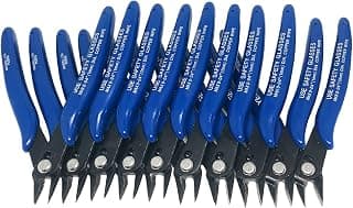 YEGOOD Flush Wire Cutter, 10PACK Diagonal Cutting Pliers, Side Cutter, Nippers, Small Wire Cutters, Shear Cutters, Wire Snips for Electronic Floral Wire Model Sprue Soft Copper, 5inch Blue