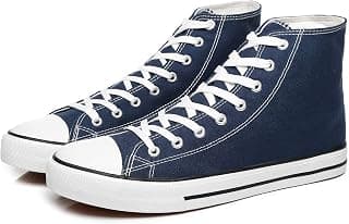 Men’s High Top Canvas Sneakers Fashion Lace up Walking Shoes Casual Classic