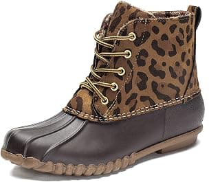 Women's Winter Duck Boots with Waterproof Zipper Snow Rain Boots for Women