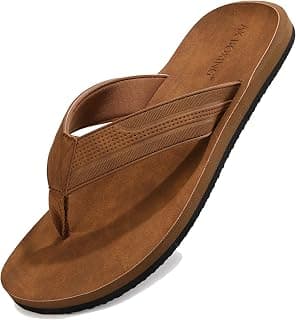 Men's Flip Flops Thong Sandals Advanced Soft Leather Slides Slipper