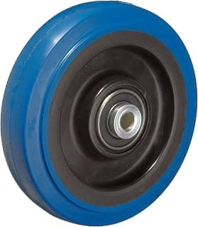 RWM Casters Signature Premium Rubber Wheel, Precision Ball Bearing, 250-Pounds Capacity, 5-Inch Wheel, Dia, 1-1/4-Inch Wheel, Width, 1-5/8-Inch Plate Length