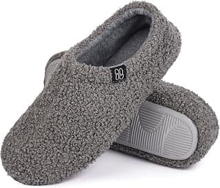 Women's Fuzzy Curly Fur Memory Foam Loafer Slippers Bedroom House Shoes with Polar Fleece Lining