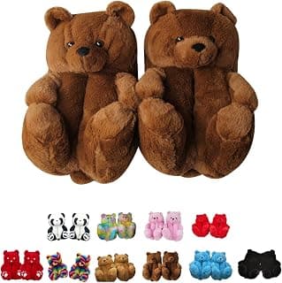Women Plush Teddy Bear Slippers