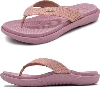Womens Flip Flops Ladies Yoga Mat Comfortable Walking Thong Sandals With Plantar Fasciitis Arch Support Slip On Indoor Outdoor For Summer
