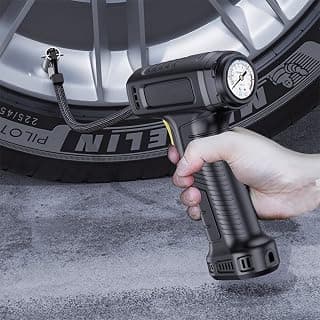 Cordless Tire Inflator, Portable Air Compressor, 150PSI 12V Car DC Electric Air Pump with Digital Pressure Gauge & Emergency LED Light, Fast Aerate & Advanced Accuracy, for Car, Bike, etc