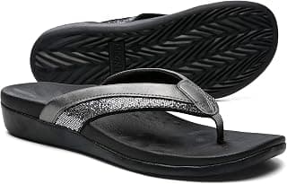Women's Orthopedic Sandals with Bowknot Design, Plantar Fasciitis Arch Support Sandals for Feet, Soft Walking Flip flops with Deep Heel for Pain Relief