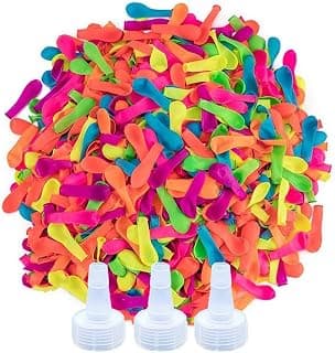 1700 Pack Water Balloons with Refill Hose Nozzle Eco-Friendly Latex Balloons for Kids Adults Outdoor Water Bomb Fight Games