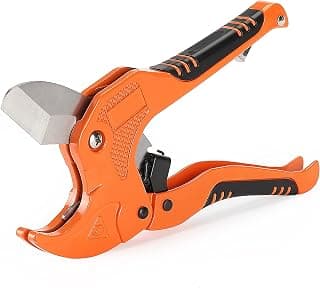 Bates- PVC Pipe Cutter, Cuts up to 1-1/4", Ratcheting PVC Pipe Cutter Tool, Pipe Cutters PVC, PVC Pipe Shears, PVC Cutter, Plastic Pipe Cutter, PEX Pipe Cutter, PVC Cutter Tool, PVC Ratchet Cutter