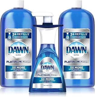 Dawn Platinum Erasing Dish Foam Bundle, 2 Refills and Pump, Fresh Rapids Scent, 30.9 Fluid Ounce (2 PACK and PUMP)
