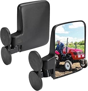 KEMIMOTO Magnetic Tractor Side Mirrors Rubber Coated 114Lbs 2.7” Magnetic Tractor Mirror Compatible with Tractors, Golf Carts, UTV, ATV, Club Car, EZGO