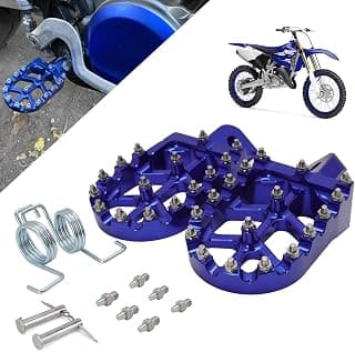 Funparts Dirt Bike Foot Pegs Motorcycle Footpegs Foot Pedals Rests CNC For YZ TTR PW 50 80 85 100 110 125 200 TW200 CRF XR RM KX KLX SSR Apollo TAO TAO SDG Dirt Pit Bike Blue