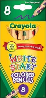 Crayola 8 Write Start Coloured Pencils, Pencil Crayons, Gifting