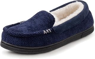 Women's Chenille Faux Fur Lined Moc Slipper