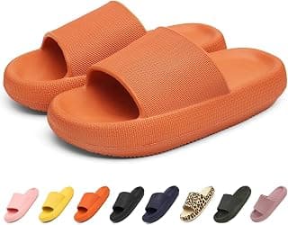 Cloud Slippers, Non-Slip Slides for Women and Men Bathroom Pillow Sandals Flip Flops, 1.57 Inch Cushioned Thick Sole