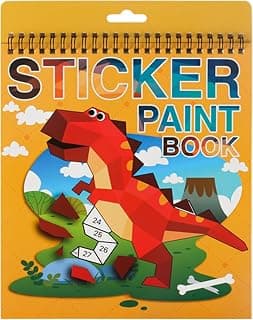 Dinosaur Sticker Book, AEAHALY Stickers for Kids 1-3 Boys and Girls Birthday Gifts Party Favor, Travel Activity Paint by Sticker Book Set for Learning