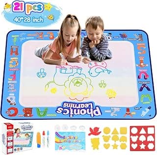 Toys for 2-10 Year Old Boys Girls, Luckades Water Drawing Mat for Kids Age 2-8 Kids Gifts Educational Toys for 2-10 Year Old Magic Doodle Mat for Kid