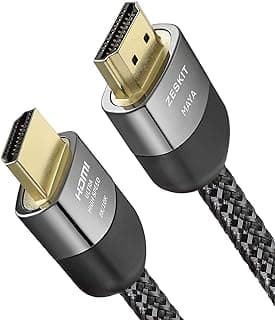 Zeskit Maya 8K 48Gbps Certified Ultra High Speed HDMI Cable 4K120 8K60 144Hz eARC HDR HDCP 2.2 2.3 Compatible with Roku Sony LG Samsung TCL Xbox Series X RTX 3080 3090 PS4 PS5 (6.5ft, Braided Jacket)