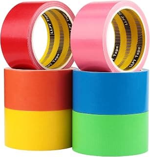 LLPT Rainbow Colored Duct Tape 6 Premium Packs 2 Inch x 30 Feet x 11 Mil Assorted Colorful Bulk Tape Tear by Hand Included Blue Pink Yellow Green Orange Red (DT606)