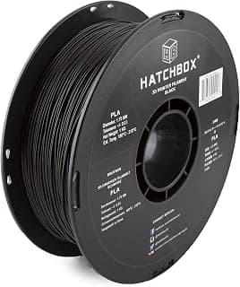 HATCHBOX 3D PLA-1KG1.75-BLK PLA 3D Printer Filament, Dimensional Accuracy +/- 0.05 mm, 1 kg Spool, 1.75 mm, Black