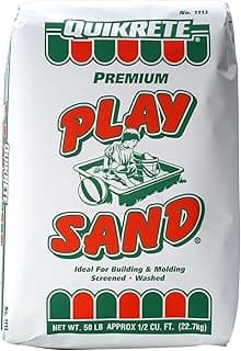 Natural Washed, Screened, and Dried Soft Play Sand for Sandboxes, Landscaping, or Litter Boxes, Natural Tan Color, 50 Pounds