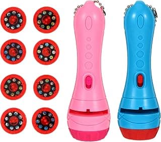 TOYANDONA Projector Torch Projection Light Torches Lamp Flashlights Educational Learning Bedtime Night Light for Child Kids Infant Toddler Children 2pcs