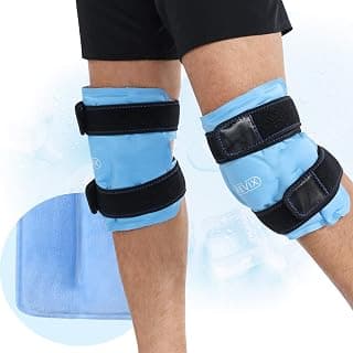 REVIX Ice Packs for Knee Injuries Reusable, Gel Ice Wraps with Cold Compression for Injury and Post-Surgery, Plush Cover and Hands-Free Application, A Set of Two