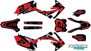 Graphics kit for Honda CRF450R (2009-2012) Flight Series Black 16 Mil-Dirt pit bike motorcycle stickers,dirtbike racing decal automotive motocross accessories no plastics