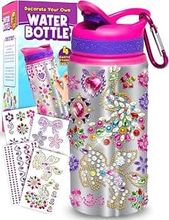Purple Ladybug Decorate Your Own Kids Water Bottle Craft Kits - Great Birthday Girls Gifts 6-8 Years Old, 10 Year Old Girl Gift Ideas & Gifts for Teen Girls - Fun DIY Arts & Crafts for Girls Age 10-12