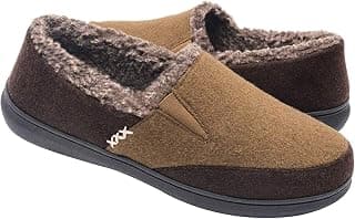 Mens Slippers with Memory Foam, Fuzzy Fleece Lining House Shoes, Indoor/Outdoor Slippers for Men