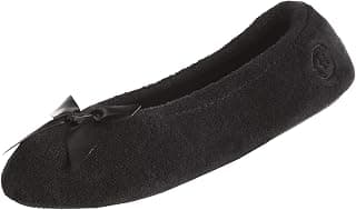 Women's Terry Ballerina Slipper with Bow for Indoor/Outdoor Comfort