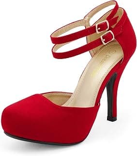 OFFICE-02 Women's Classy Mary Jane Double Ankle Strap Almond Toe High Heel Pumps New