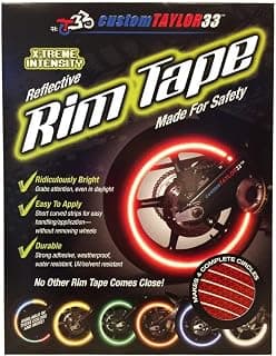 customTAYLOR33 (All Vehicles) Red High Intensity Grade Reflective Copyrighted Safety Rim Tapes (Must Select Your Rim Size), 20" (Rim Size, for Cars/Trucks)