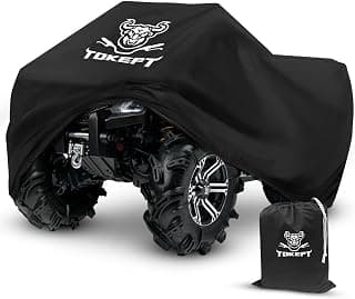 Tokept 190T Black Quad Bike ATV ATC Rain Waterproof Cover 86'' (Black, XXL)