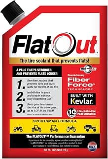 Flat Out Off Road Tire Sealant, Sportsman Formula, Prevents Flat Tires, Fix a Flat Tire, Seals Leaks, Contains Kevlar, 32 Ounce Bag, 1-Pack