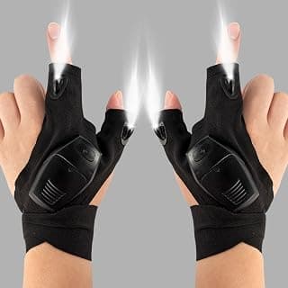 Cool Gadgets, Gift for Men Dad, Led Flashlight Gloves, Light Gloves, Camping Accessories for Mechanic Car Repairing, Fishing, Handyman(Dry Battery NOT Included)