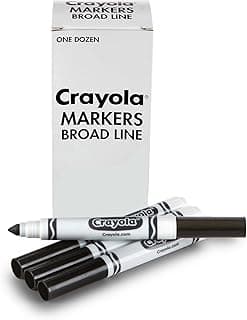 Crayola Markers Broad Line Washable 12-Count Arts & Crafts, Black (56-7912-0-051)