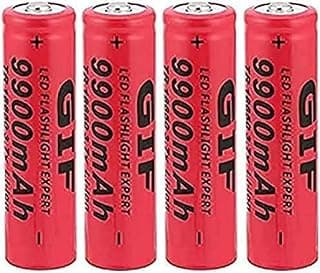 4 Pack Ba, Batteries, 9900mAh Ba Button Top Ba for Flashlights, Headlamps, Doorbells, RC Cars