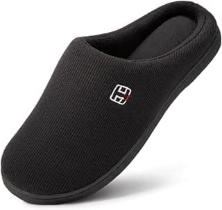 Men's Classic Memory Foam Plush House Slippers, Spring Summer Breathable Indoor / Outdoor Shoes