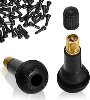 60Pcs Car Tire Valve Stem, TR413 Snap-In Black Rubber Tire Valve Stems for Car Tubeless Rim Holes Replacement