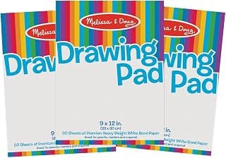 Melissa & Doug Drawing Paper Pad (23 x 30.5 cm) | 50 Sheets | 3 Pack | Kids Drawing Paper Pad, Coloring Art Pads For Kids, Toddler Sketch Pads For Ages 3+