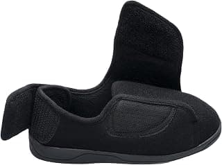 Men's Multi Adjustable Extra Wide 80-D Memory Foam Diabetic Slippers for Swollen Feet, Edema, Arthritis, Elderly Indoor/Outdoor