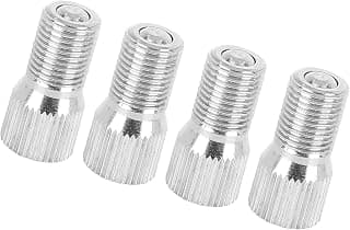 ACROPIX 19mm Universal Tire Wheel Valve Stem Cap Extender Silver Tone - Pack of 4
